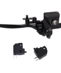 Universal Left Hydraulic Brake Master Cylinder For Seven Eighths Inch Handlebars On Moto ATV Pit Bike Dirt Bike GY6 Engine 50cc To 250cc With Durable Alloy Lever, showing front view
