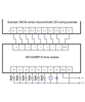 Diagram showing wiring of 8-Channel PLC Amplifier Board With Optocoupler Isolation For NPN Signals to microcontroller.