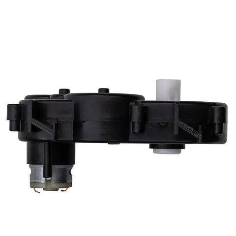 Side view of RS280 12V Steering Gearbox With Motor For Kids Ride On Cars Replacement Parts, black durable plastic, easy install.