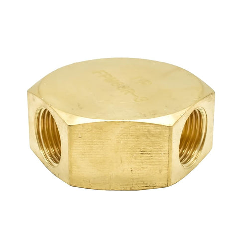 Brass Flat Hex Pneumatic Manifold Three Way Outlet Built For Tough Air Line Setups One Inlet And Three Eighth Inch NPT Female Ports