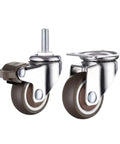 Heavy Duty Rubber Swivel Furniture Casters With Brakes Adjustable Stem 1 Inch 1.25 Inch 1.5 Inch 2 Inch Wheels For Carts Tables Cabinets DIY Projects Built To Last Beefy