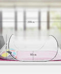 2 Pack Pop Up Mosquito Net Tent For Bed Sleep installed on a bed with breathable fine mesh and zipper closure. Dimensions shown.