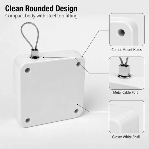 Heavy Duty Door Closer Kit With 1000G Pull Force showing white housing and steel drawstring for sliding doors.