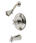 Metropolitan Single-Handle Pressure Balanced Tub And Shower Faucet in polished nickel with solid brass build, wall-mount design.