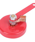 Heavy Duty Magnet Welding Block That Grips Tight As Glue For Stable Positioning Clamps Grounding Tasks With Red Alloy Steel Build, close-up view.