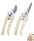 Flower Scissors Set Two Pack Heavy Duty Thickened Stainless Floral Shears For Precise Pruning With Pointed And Rounded Tips