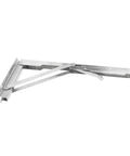 Beefy Foldable Wall Shelf And Bench Table Bracket Heavy Duty Stainless Steel Mount in folded position, ideal for garage kitchen RV.