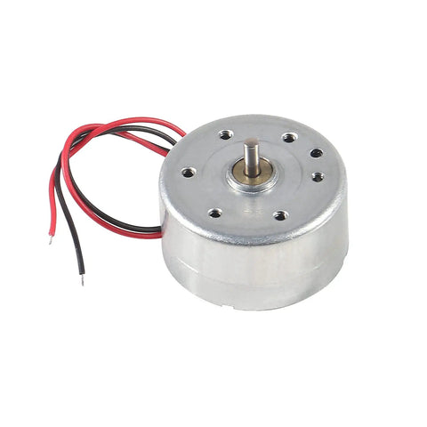 Single motor from Ten Pack Mini DC Generator Motors 3V to 12V for DIY Projects, showing wires and round metal body in close-up