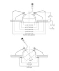Technical drawing of 4 Inch Recessed Adjustable Gimbal LED Light Kit Canless with 360 Degree Rotation and 35 Degree Tilt.