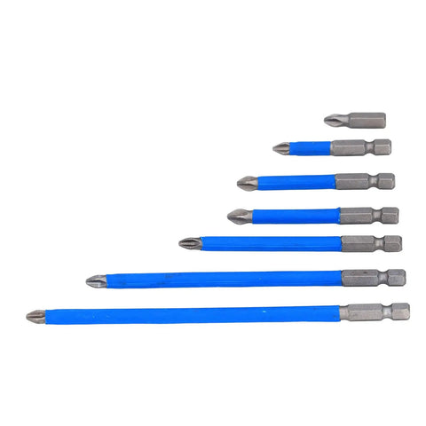 Top Tier PH2 Cross Screwdriver Bits Set 7pcs Magnetic Drill Kit Alloy Steel Size Range For Cars Repairs Motorcycles And Computers Heavy Duty Performance, seven bits