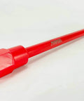 Side view of red BLUEROCK Tools 1-inch diamond wet core drill bit with 1-1/4 inch threaded shank.