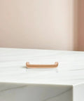 Unfinished beech wood drawer pull on marble surface, part of 4Pcs Beech Wood Drawer Pulls For Cabinets And Dressers Modern Kitchen Hardware