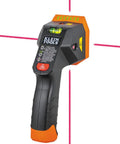 Electronic Stud Finder Pro Grade Ultra Handy With Cross Line Lasers, Bubble Level And LED And Audio Alerts For Wood And Metal Studs, Class 3R Laser 15 Feet In All Directions, Batteries Included handheld stud finder with cross-line lasers and bubble level, orange and black