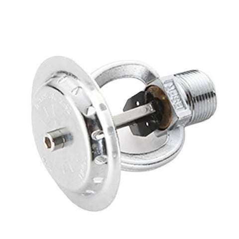 Top Shelf Heavy Duty Fire Sprinkler Head With Fast Response Setup And Rock Solid K202 Flow Coefficient For Large Warehouses And Industrial Factory Floors, chrome sprinkler head close-up.