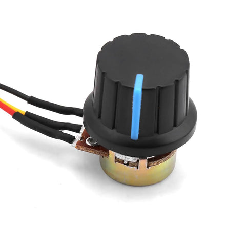 Close-up of smooth potentiometer tuning from Dope DC Motor Speed Controller With Digital Display And Start Stop Switch, 6V To 60V, 30A PWM For DC Motors