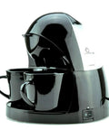 Side view of Bean To Cup Automatic Coffee Machine For Home Or Small Office, Drip Style With Ultra Fine Filtration, showing two mugs.
