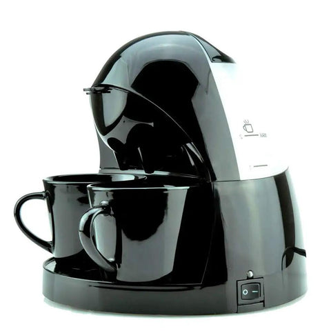 Side view of Bean To Cup Automatic Coffee Machine For Home Or Small Office, Drip Style With Ultra Fine Filtration, showing two mugs.