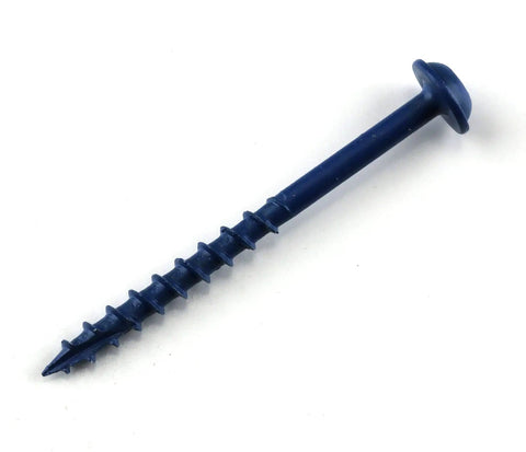 Blue-Kote Pocket-Hole Screws 2-Inch Coarse-Thread Maxi-Loc Flat Head All-Weather Outdoor Ready For Softwood And Plywood Heavy-Duty Fastener