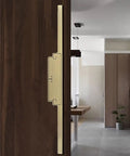 Heavy Duty Push Pull Door Handle For Glass Wood And Metal Doors Built To Last, Retro Aluminum Sliding Barn Style Pull in bronze finish