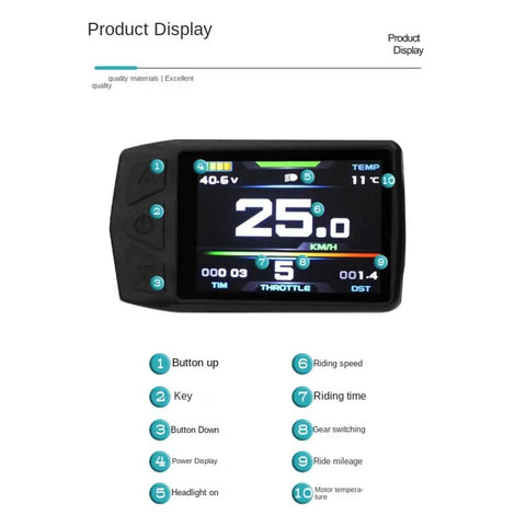 Super Handy Waterproof Joint Colorful LCD Intelligent Ebike Display Meter That Works Like A Charm With Kt Controllers On 24V 36V Or 48V