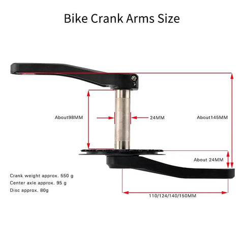 Lightweight Hollow Integrated Mountain Bike Crankset With 110-160mm Lengths, 24mm Spindle, Aluminum Alloy Construction