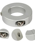 Heavy Duty Split Clamp Collar 25MM Aluminum Alloy Drill Depth Stop Ring With Bearing Backstop shown from various angles, detail of bolt.