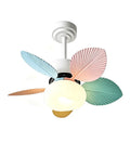 YPDJVLTI Ceiling Fans Lights 32Inch Kid Ceiling Lamp with colorful leaf-shaped blades and soft glowing light.