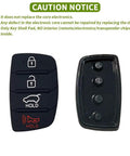 Hyundai 4 Button Key Fob Rubber Button Pad Replacement For Santa Fe Sport And Sonata 2013 2019 front and back view
