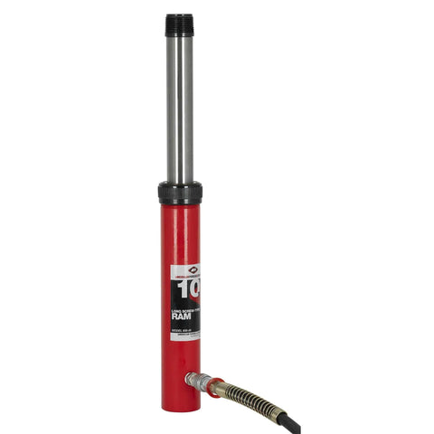 Top Shelf Ten Ton Mechanical Screw Jack Ram With Spring Return And Six Inch Stroke For Heavy Duty Industrial Lifting Pushing Pulling And Precision Alignment Work That Locks Down Hard