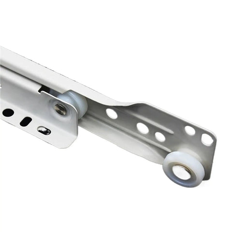 Close-up of Whisper Quiet Drawer Slides 1 Pair showing metal rail and smooth glide wheels for easy installation.
