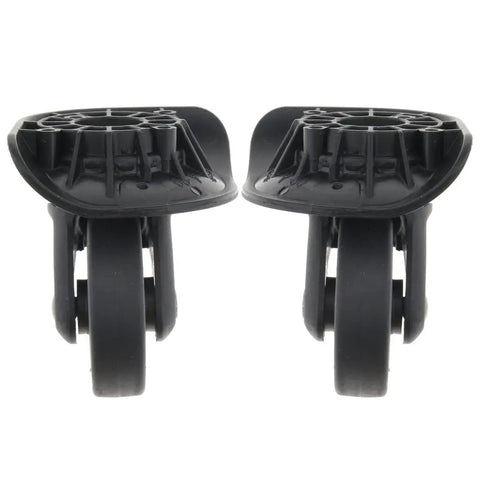 Tough As Nails Universal Luggage Spinner Wheels Pair Silent Rolling Suitcase Caster Replacement showing black durable polyurethane wheels.