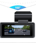 Heavy Duty Triple Lens Dash Cam Built For Chevy Bolt EV Compact Front Side And Rear View With Super Crisp Night Vision Seamless Loop Recorder Keep Your Ride Locked Down For Work Runs showing 160° wide angle view.