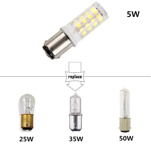 4 Pack Ba15d LED Bulbs 120V 5W Daylight White 6000K For Sewing Machine Plug And Play Energy Saving Replacement, Non Dimmable, Easy Install, Bright Task Lighting For Crafting And Sewing Projects, 5W BA15D bulb replacing 25W 35W 50W bulbs