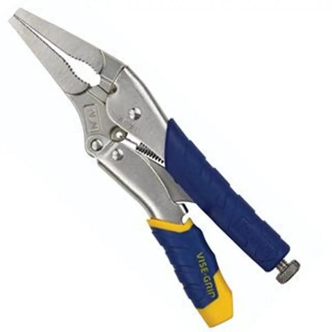 Locking Pliers Long Nose With Wire Cutter, 9 Inch, Fast Release Grip For Narrow Corners And Tight Spaces, Heavy Duty Tool shown