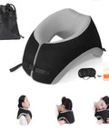 Ultimate Face Down Pillow For Prone Rest And Travel Comfort shown with accessories and in use, memory foam design with strap