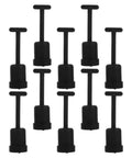 Straight Up Reliable G9 Socket Ring Wrench Kit With Sturdy Plastic T Shaped Handle For No Sweat Lamp Shade Adjustments And Quick Ceiling Fixture Repairs, set of ten black T-shaped handles for easy bulb changes.
