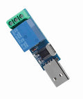LCUS-1 USB Relay Module With 5V USB Control, 10A Switching, Overcurrent Protection, No Fuss Smart Home Automation Ready, Plug And Play Microcontroller Interface For DIY Projects, Fast Response And Reliable Device Control. Compact blue USB relay board with screw terminals.