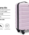 Wrangler 22-inch lilac hardside spinner carry-on luggage with 360-degree wheels