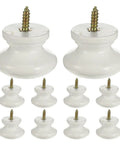Top Shelf Real Deal Round Wooden Cabinet Knobs 10 Pack Self Tapping Pulls with white wood knobs for kitchen drawers and dressers.
