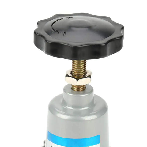 Close-up of Heavy Duty G1/4 Air Pressure Control Valve Made From Aluminum Alloy, knob view, stable pressure regulator