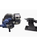 Heavy Duty Universal Dividing Head For CNC Milling Machine Vertical Horizontal Setup Precision Indexing Rotary Table With Bs2 Mount and Eight Inch Chuck Shop Floor Beast, showcasing a rotary table with an attached chuck.