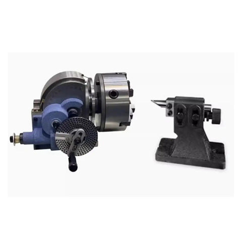 Heavy Duty Universal Dividing Head For CNC Milling Machine Vertical Horizontal Setup Precision Indexing Rotary Table With Bs2 Mount and Eight Inch Chuck Shop Floor Beast, showcasing a rotary table with an attached chuck.