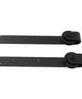 Sliding Barn Door Hardware Kit With Carbon Steel Track Rail For Single Or Double Bypass Doors Modern Rustic Closet Door Hardware Set Durable Wooden Door Track System Smooth Silent Operation showing two black sliding door rollers