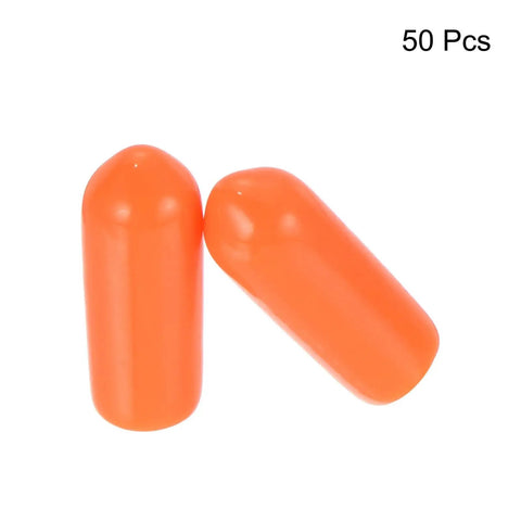 50 Pieces Rubber End Caps For 5mm Inner Diameter Round Tubes Vinyl Bolt Cap Cover Orange Protect Floors And Furniture From Scratches