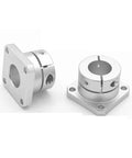 Slick Compact Flanged Mount Linear Motion Shaft Support Bushing For Slit Precision 6 8 10 12 Mm Smooth Alloy Guide Rods, silver cast design.