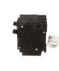 Side view of QSA2020SPDP Surge Breaker and SPD Combo 20A 120V 1 Pole Unit showing compact design and attached wire.