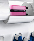 Amazon iPlay iLearn unicorn kids luggage, pink 18-inch hardside carry-on with 4 spinner wheels, in airplane bin