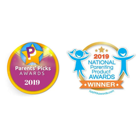 2019 Parents' Picks Awards and National Parenting Product Awards winner logos