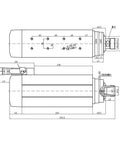 Top Shelf Air Cooled CNC Spindle Motor 7.5KW ER32 Collet 18000RPM 220V dimensions and technical drawing diagram.