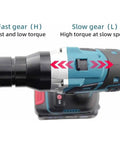 Cordless Rivet Gun With Charger And Batteries, Brushless Electric Blind Rivet Tool Kit showing gear switch for speed control